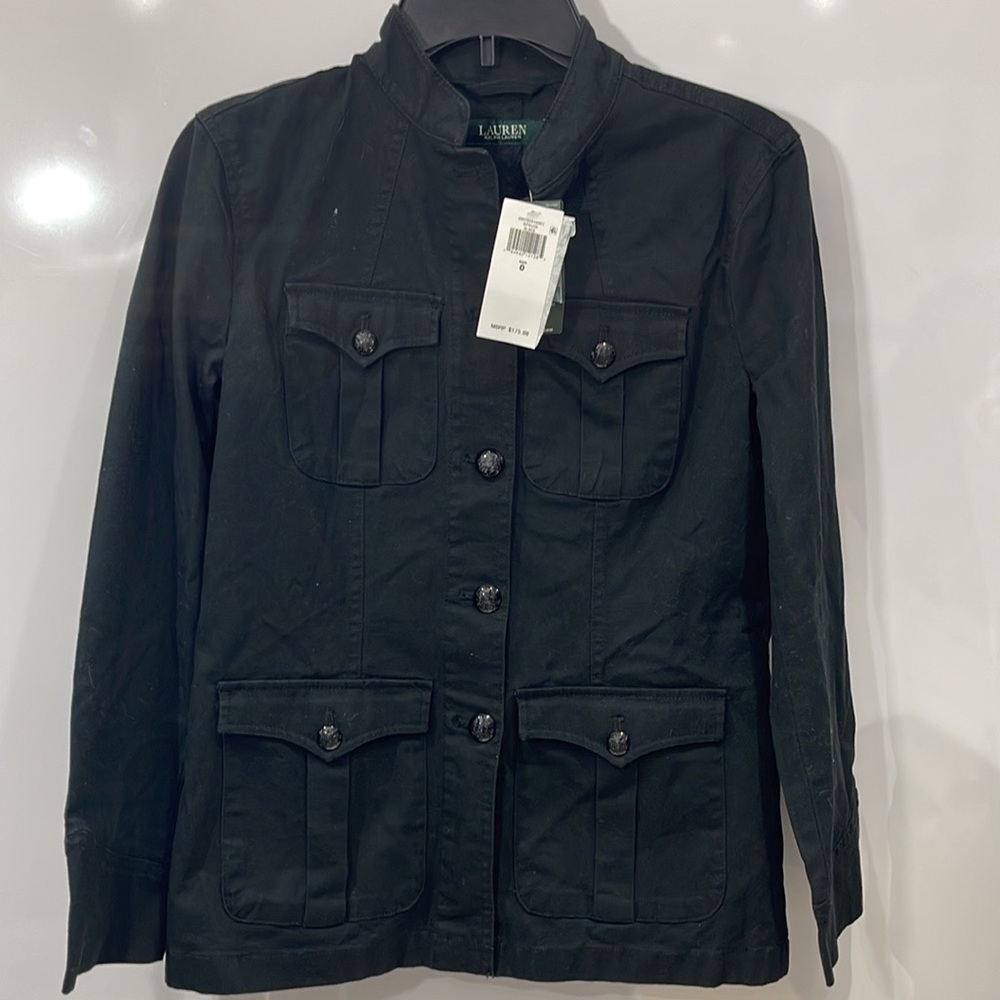 Brand new with Tag Polo Ralph Lauren SPSU20 Black Jacket size 0 Army Style